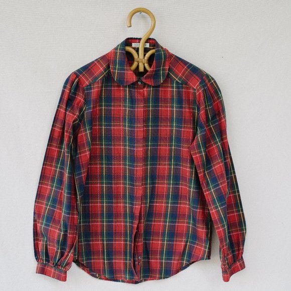 Vintage Tops - Vintage 1980’s red plaid long sleeve button down shirt